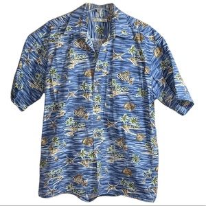 Batik Bay Tropical Button Down Shirt Large